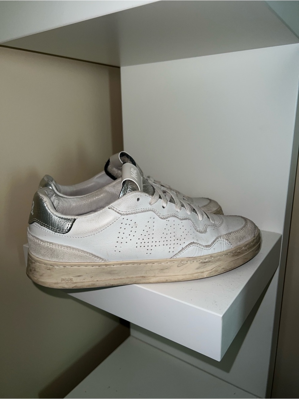 White and Silver p448 Sneakers